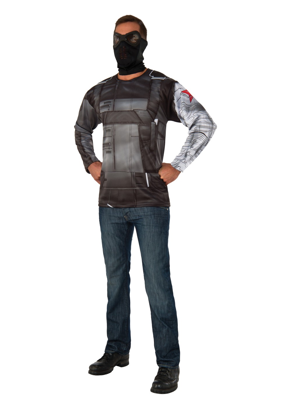 Civil War Winter Soldier Shirt And Mask Men Set